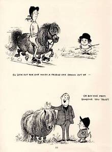 1962: Thelwell Comical Horse Pony Original Vintage Art Cartoon Print