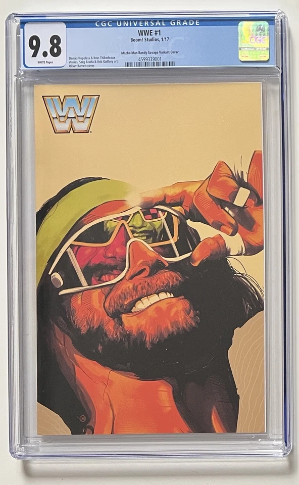 WWE #1 CGC 9.8 Macho Man Randy Savage Barrett 1:100 Variant 2017 - Image 1 of 3