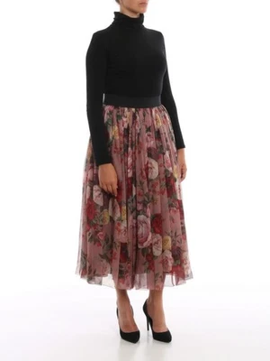 Dolce & Gabbana Seda Gasa Floral Midi Falda Talla 38 Foto 1 de 4