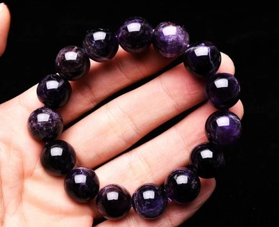 14mm Natural Dream Purple Amethyst Crystal Bangle Bracelet Handmade - Image 1 of 4