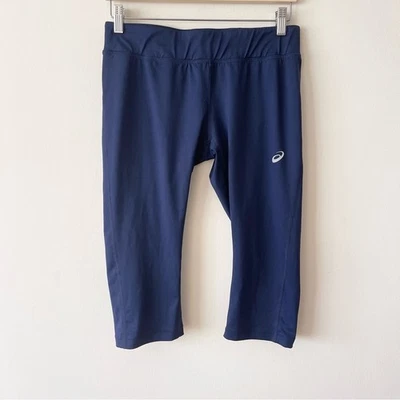 Женские леггинсы Asics темно-синие спортивные капри размер L - Изображение 1 из 4