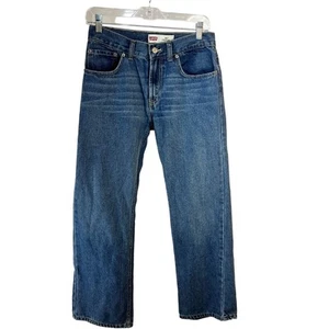 Levi's 505 Jeans Boys Youth 16 Regular W28 L28 Med Blue Denim Cotton Blend GUC - Picture 1 of 6