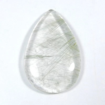 Natural Multi Golden Rutile Quartz Gemstone 42x26 mm Pear Shape Cabochon #10724 - Image 1 of 4