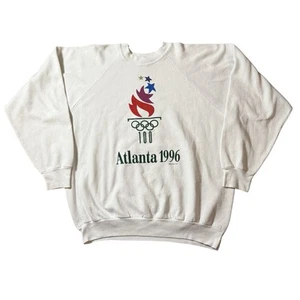 Vintage 1996 Atlanta Georgia USA Olympic Sweatshirt Size XXL White 24” x 26” - Bild 1 von 13