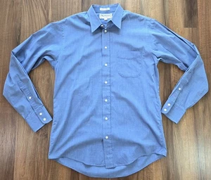 Vintage Burberrys Herren Größe 15 1/2 Blau Langarm Knopfleiste Baumwolle Hemd - Bild 1 von 5