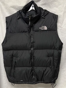 The North Face 700 Black Puffer Vest Goose Down Insulated Hooded Herren XL - Bild 1 von 9