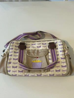 Pink Lining Yummy Mummy Purple Dragonfly Cupcake Changing Bag - image 1 of 4