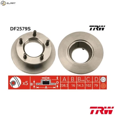 2x BRAKE DISC DF2579S FOR MERCEDES-BENZ MB/Van/Bus/Platform/Chassis  SSANGYONG - Image 1 of 4