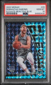 2022-23 Panini Mosaic #20 Domantas Sabonis Elevate Reactive BLUE /99 PSA 10 - Picture 1 of 2