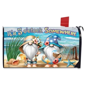 Briarwood Lane 5 O'clock Beach Gnomes Mailbox Cover - Picture 1 of 3