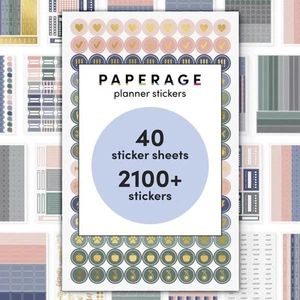 Planner Stickers, Neutral & Gold Foil Stickers for Planners, Calendars, Journ... - Picture 1 of 7