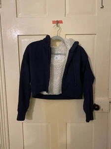 HOLLISTER NAVY SUPER SOFT FLEECE LINED HOODED ZIP & TOGGLES HOODIE XS - Picture 1 of 3