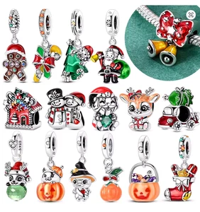 🎁 Charms Anhänger Weihnachten Glück Geschenk Damen Armband 925 Sterling Silber - Bild 1 von 52