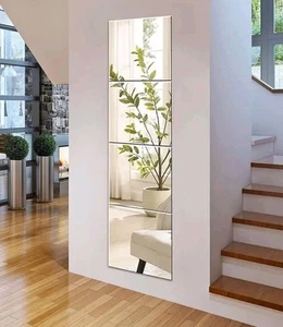 Full Length Self-Adhesive Mirror Tiles – 35x35cm, 4 Pcs for Walls & Doors - Picture 1 of 1