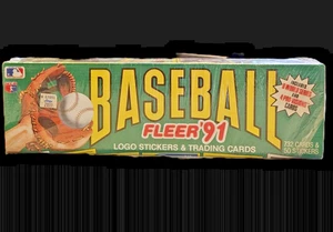Tarjetas coleccionables de béisbol Fleer 1991 y pegatinas con logotipo selladas de fábrica 732 tarjetas - Imagen 1 de 3