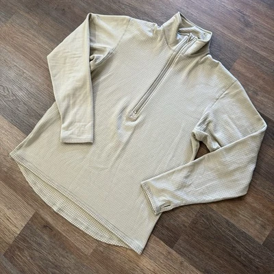 Pullover tejido térmico waffle bronceado militar 1/4 cremallera para hombre Airsoft táctico Foto 1 de 4