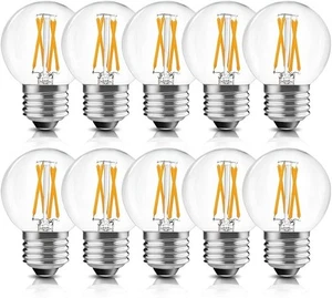 BRIMAX Dimmable E26 4W=40W LED Light Bulbs G16.5 Globe Vintage Bulb 10 Pack 400L - Picture 1 of 12