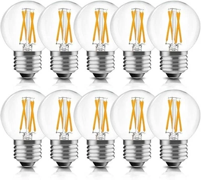 BRIMAX Dimmable E26 4W=40W LED Light Bulbs G16.5 Globe Vintage Bulb 10 Pack 400L - Image 1 of 4