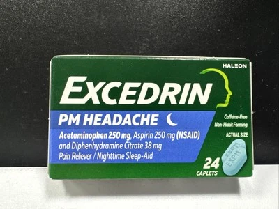 Excedrin PM Headache+Pain Reliever+Sleep Aid - 24 Caplets - Exp. 02/2026 - Image 1 of 4