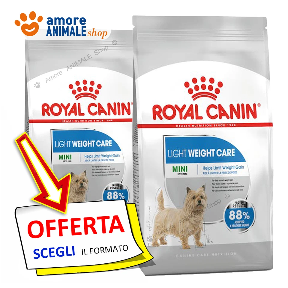 Royal Canin Dog → Adult Mini, LIGHT WEIGHT CARE - 1 / 3 / 8 kg - Crocchette Cane - Imagen 1 de 1