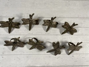 Lot of 8 Dragonfly Napkin Rings Holders Rustic Metal Pewter (?) - Picture 1 of 5