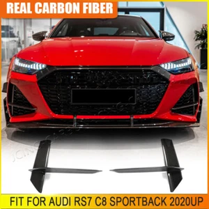 DRY Carbon Front Bumper Splitter Scoop Fins Trim for Audi RS7 C8 Sportback 2020+ - Bild 1 von 16