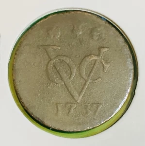1737 Dutch Netherlands Colonial VOC Duit West Friesland New York Penny Coin Lion - Picture 1 of 4