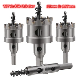 12mm-200mm TCT Carbide Tip Hole Saw Drill Bit Stainless Steel Metal Alloy Cutter - Picture 1 of 84