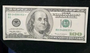 Series 1999 $100 One Hundred Dollar Bill FRN Star Note Crisp Ink Marks Rev - Picture 1 of 6