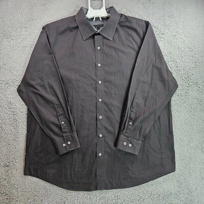 Camisa Twenty Eight Degrees Hombre 1XL Botón Manga Larga Estampado Geométrico Negra Foto 1 de 4