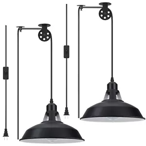 Plug in Pendant Light, Hanging Lamp with Black Barn Pendant Lighting with 14.... - Picture 1 of 7