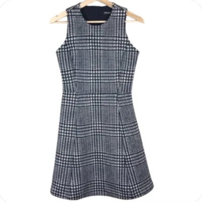 Vestido para mujer J. McLaughlin pata de gallo sin mangas calce de buceo y acampanado mediano Foto 1 de 4