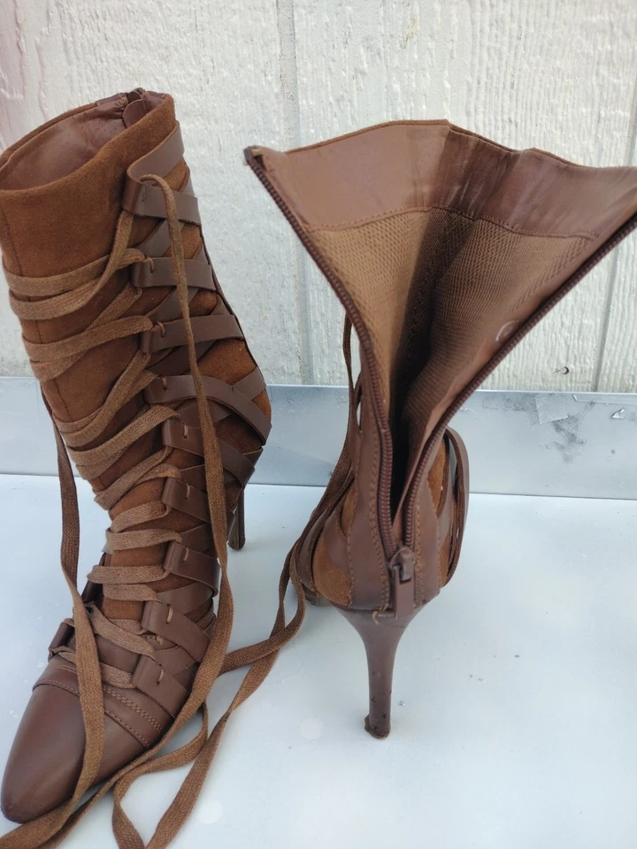  Forever кожаные ботинки высокий каблук размер 8 б/у  - Изображение 1 из 4