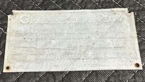 Vintage Graham Hoeme Plow Model K ID Plate Amarillo Texas - Used - Picture 1 of 5