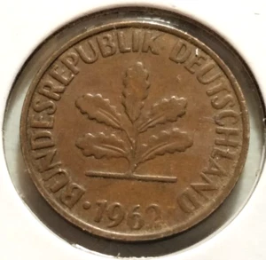 1962 G Germany 2 Pfennig Coin - KM#106 - (IN#11386) Combined Shipping - Picture 1 of 4