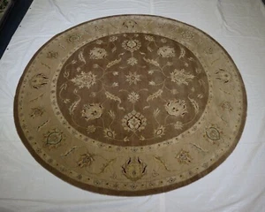 8'0" x 8'1" ft. Hand Knotted Round Rug, Wool Oriental Rugs, Authentic Round Rug - Picture 1 of 4