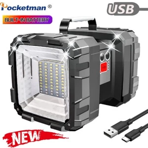 Linterna de doble cabezal reflector batería incorporada luz de emergencia luz de trabajo - Imagen 1 de 14