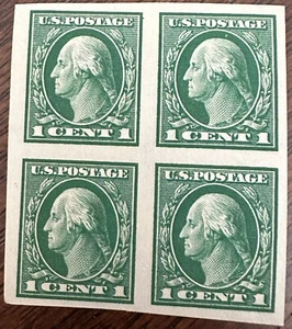 US #481 MNH-OG Washington Imperf P block of 4 1916 - Picture 1 of 2