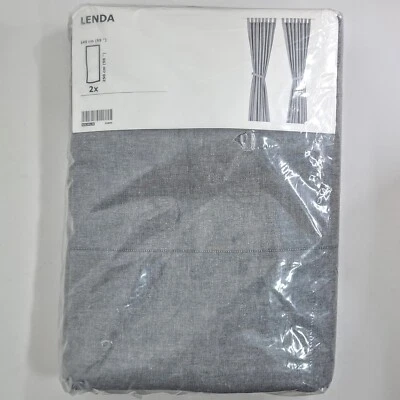 Nuevo Ikea Lenda 55 x 98" Gris Tab Top Cortinas 403.191.76 100% Algodón - 1 Par Foto 1 de 4
