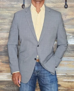 Theory Wool Blend Gray Blazer Jacket 42R *EXCELLENT* - Picture 1 of 11