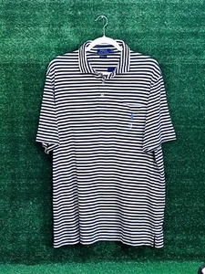 Polo Ralph Lauren Navy Blue Striped Classic Fit Cotton Shirt Men’s Size Large - Picture 1 of 2
