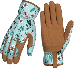 Gardening Gloves for Women - Leather Garden Gloves Thorn Proof, Outdoor Protecti - Picture 1 of 9