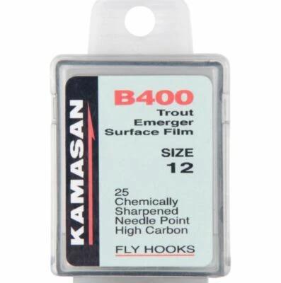 Kamasan Trout Hooks B400 Emerger Surface Film Fly Down Eye Forged Standard Shank - Image 1 of 4