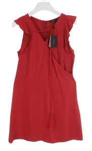 COP COPINE Dictys Dress Women's (EU) 42 Sleeveless Linen Blend Ruffle Red - Picture 1 of 8