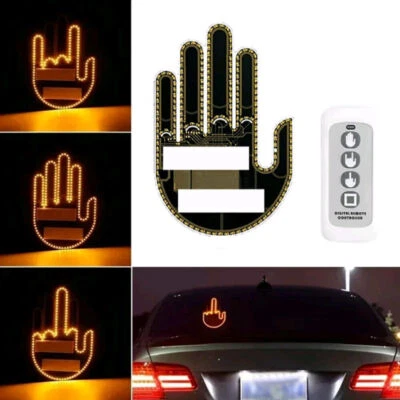 Universal Car Parts Rear Window Light Middle Finger Gesture Light Kit w/ Remote - Image 1 of 4