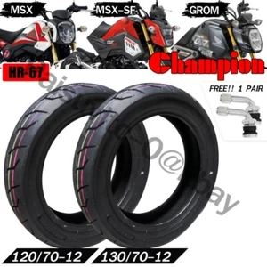 CHAMPION 120/70-12 & 130/70-12 HR67T/L Tyre Set For Honda GROM-125,MSX 2013-2022 - Picture 1 of 6