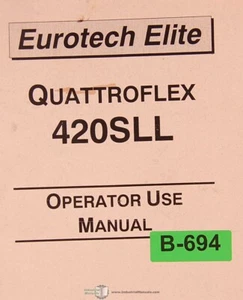 Biglia Eurotech Elite Quattroflex 420SLL, E42L 730E 710SLL 730SL-Y, Manual 1996 - Imagen 1 de 8