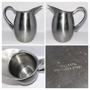 Vtg Vollrath Stainless Steel Water Pitcher 7½" MCM WWII Super Clean No Dents A+! - Picture 1 of 14