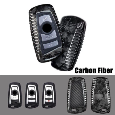 Carbon Fiber Car Key Fob Case Cover For BMW 1 2 3 4 5 6 7 M5 X2 X3 X4 X5 F10 F15 - Image 1 of 4