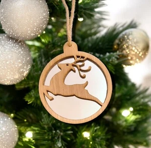 Reindeer Christmas Decoration - Wood and Mirror Options - Picture 1 of 6